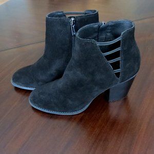 Jessica Simpson Black Suede Leather Ankle Boots